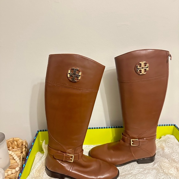 Tory Burch Brown Leather Riding Boots - Picture 6 of 12
